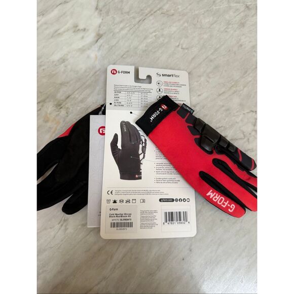 G-Form Size XS Black Red Bolle Cycling Gloves For Cold Weather NWT - Picture 5 of 7